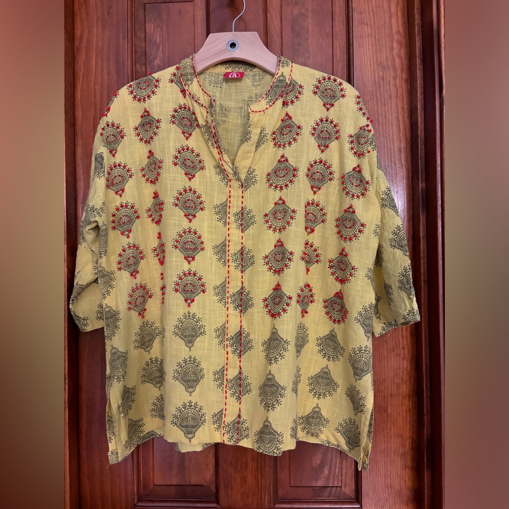 Upcycled Indian dress made into a top.
